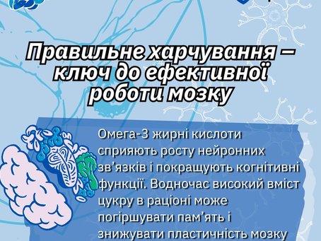 Правильне харчування - ключ до ефективної роботи мозку