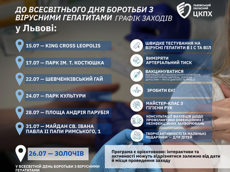 До Всесвітнього дня боротьби з вірусними гепатитами у Львівській області стартує серія профілактичних заходів