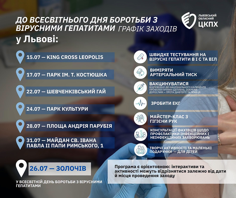 До Всесвітнього дня боротьби з вірусними гепатитами у Львівській області стартує серія профілактичних заходів