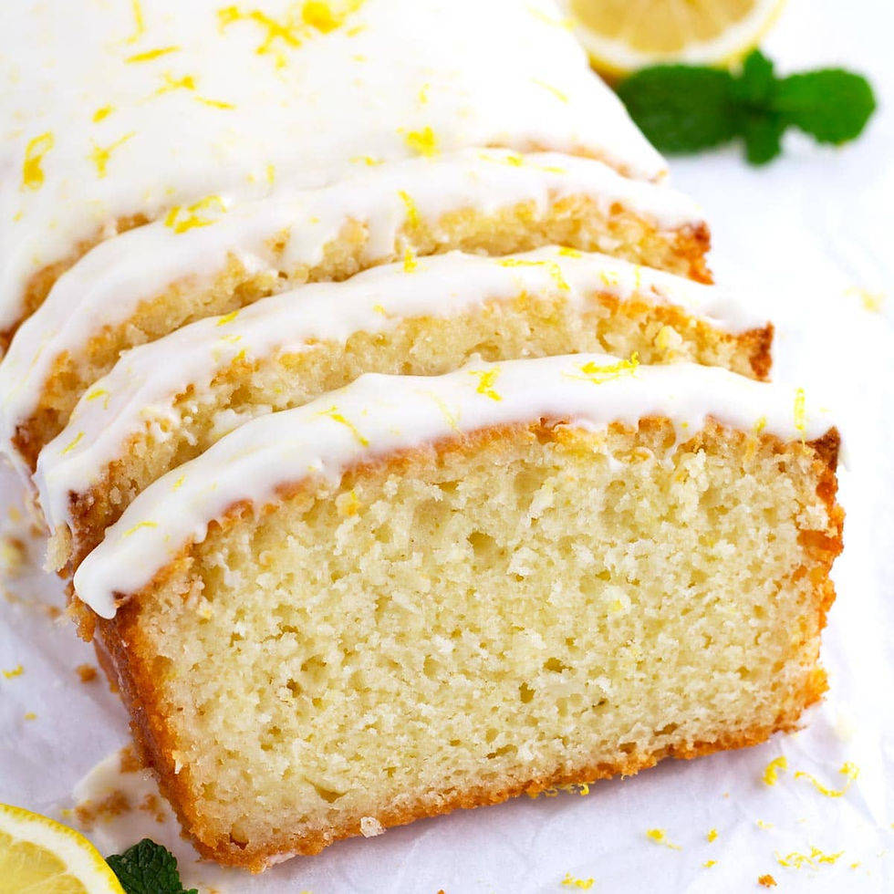 Slices of a lemon loaf