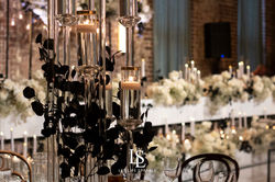 black leaves centrepiece