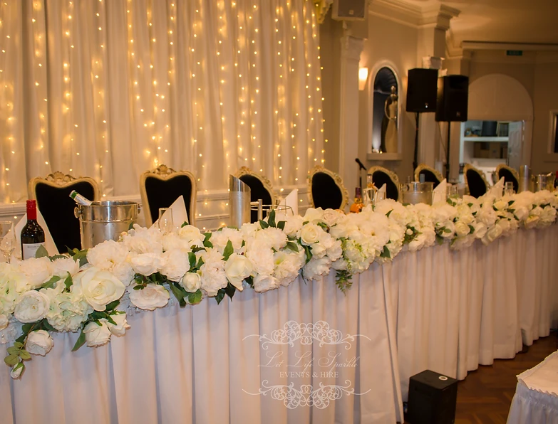 Wedding Event Styling Prop Hire Sydney Main Bridal Table White Fl Runner