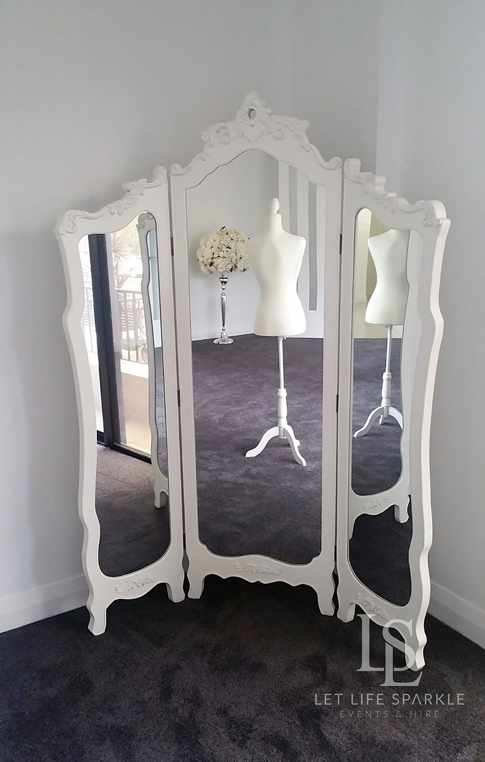 French Tri-Fold Mirror
