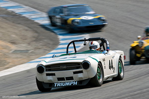 Ex-Bob Tullius TR6 exiting the "Corkscrew" at Laguna Seca