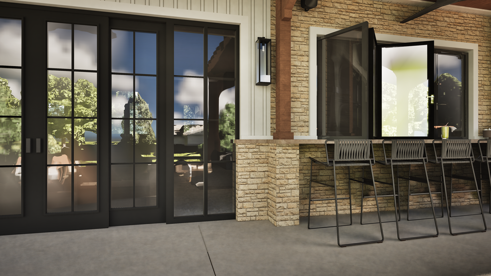 Outdoor bar and service window