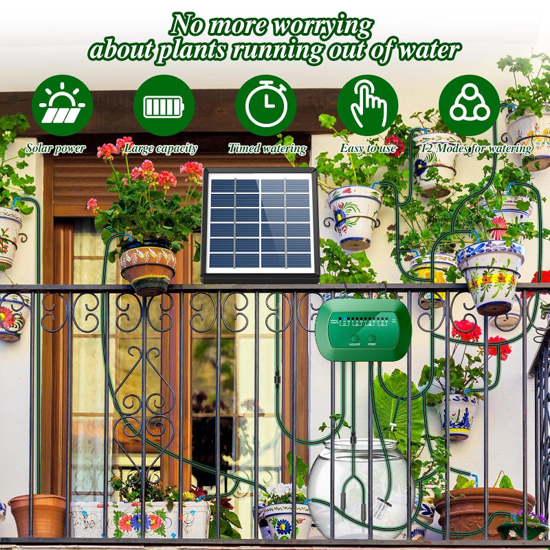Miniatura: 2024 Latest Drip Irrigation Kit for Potted Plants Solar System for Garden Suppor