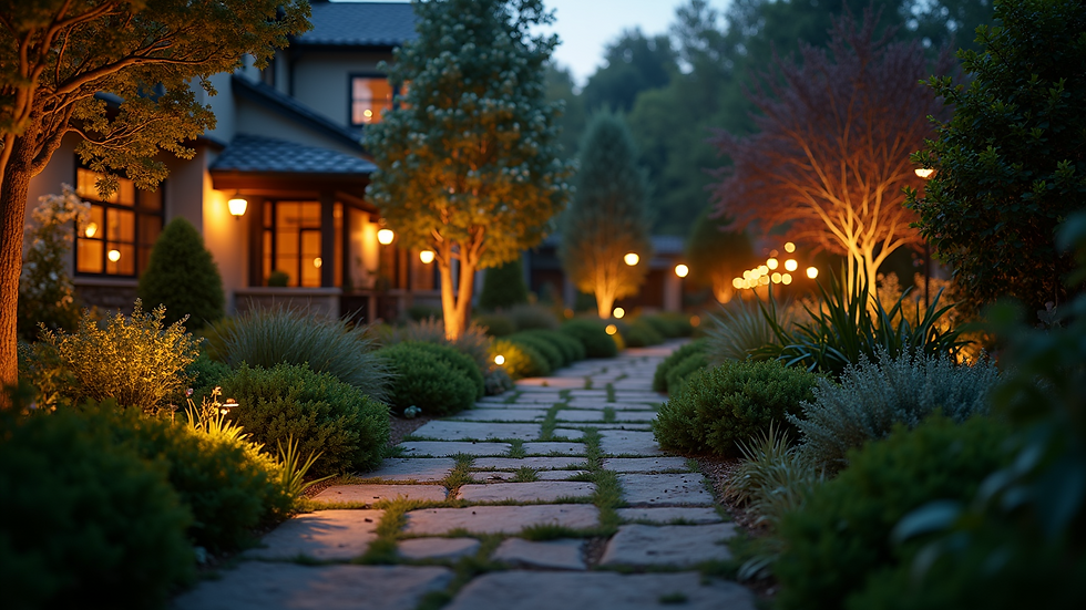 Luzes Sustentáveis  no jardim