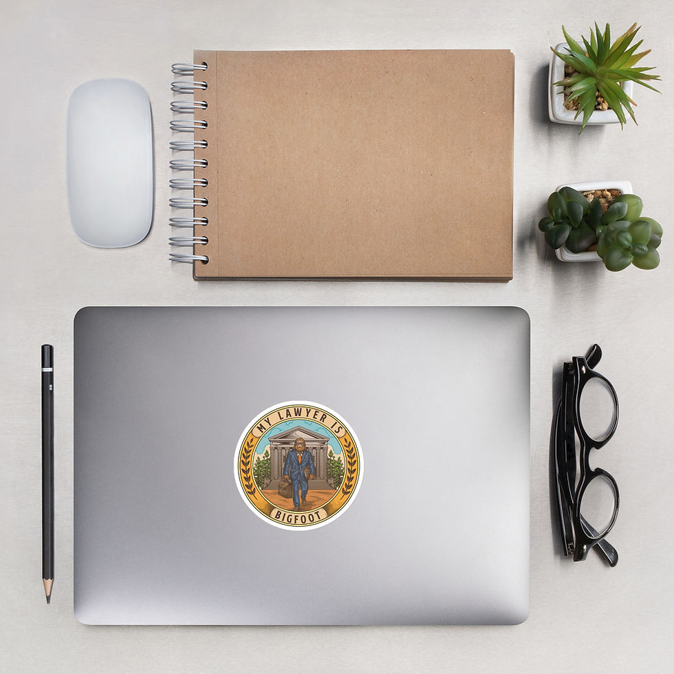 Thumbnail: My Lawyer is Bigfoot Bubble-free stickers
