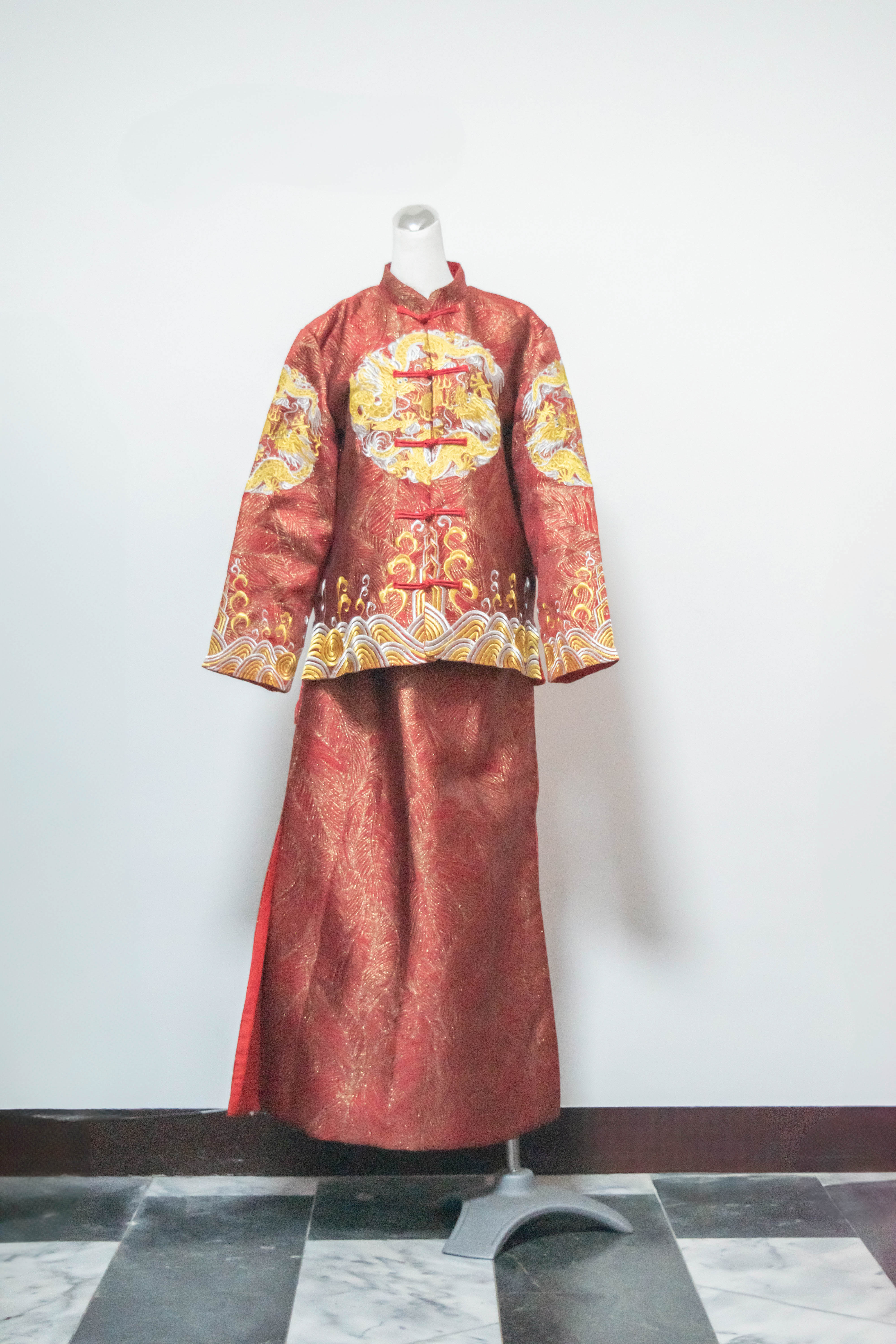 朱紅金龍刺繡 M XXL
