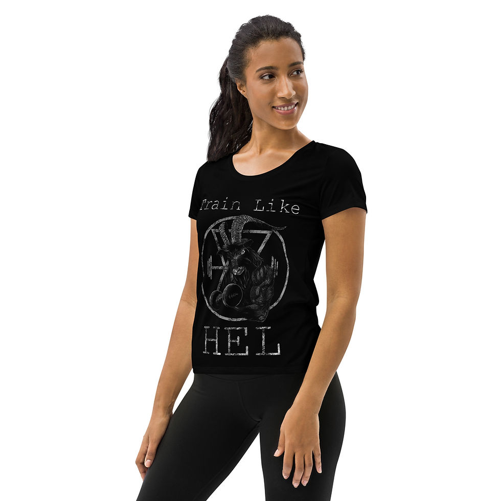 Thumbnail: GOAT training shirt, Train Like Hel. All-Over Print Women's Athletic T-shirt