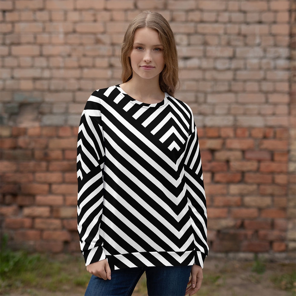 Thumbnail: Asymmetrical Striped - Unisex Sweatshirt