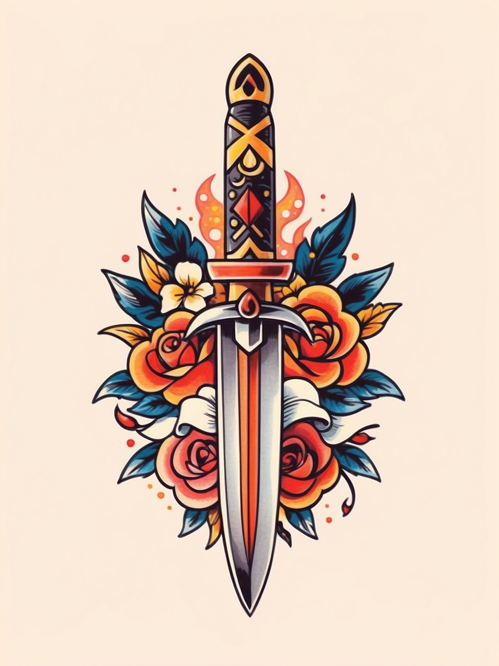 AI dagger tattoo designs