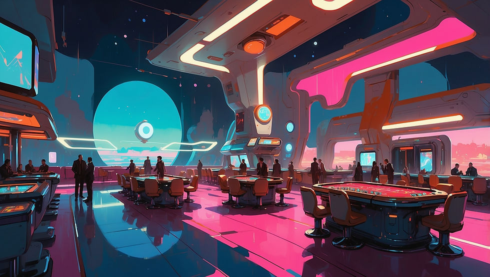 AI Sci-Fi Space Station Art casino