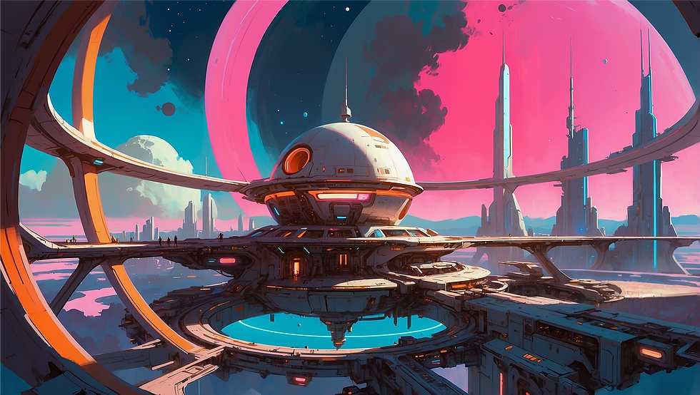 AI Sci-Fi Space Station Art nimbus 9