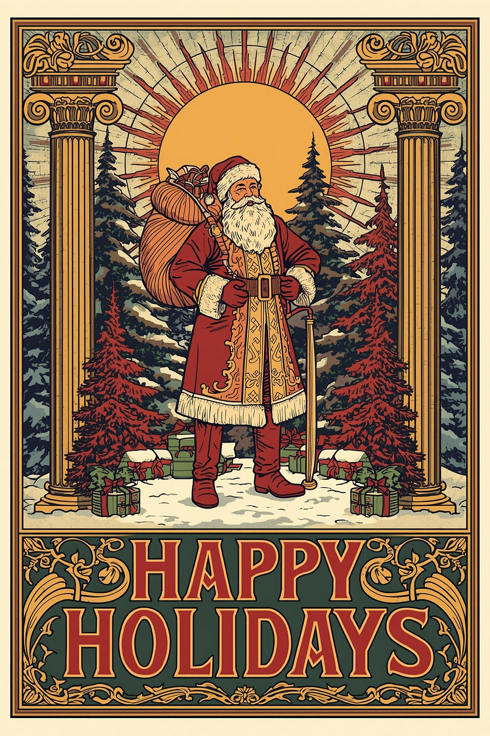 ai holiday art nouveau