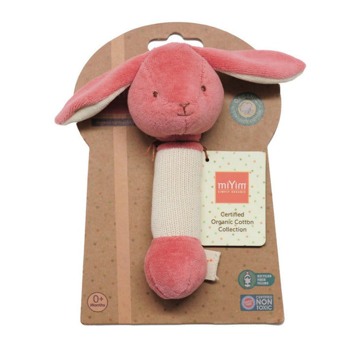 Pink bunny baby rattle