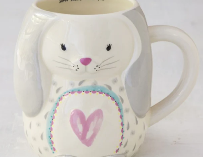 Bunny mug, 'some bunny loves you' inside. A sweet Easter gift.