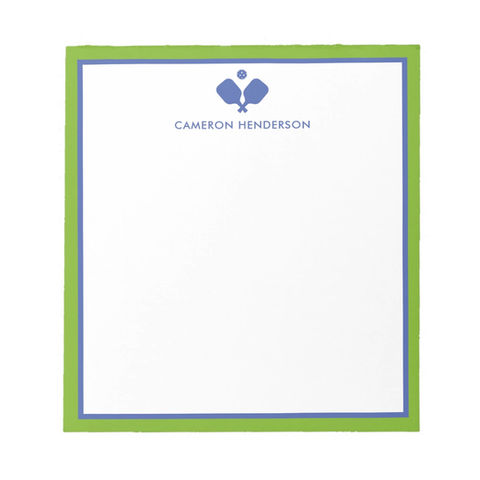 Personalized preppy green blue notepad