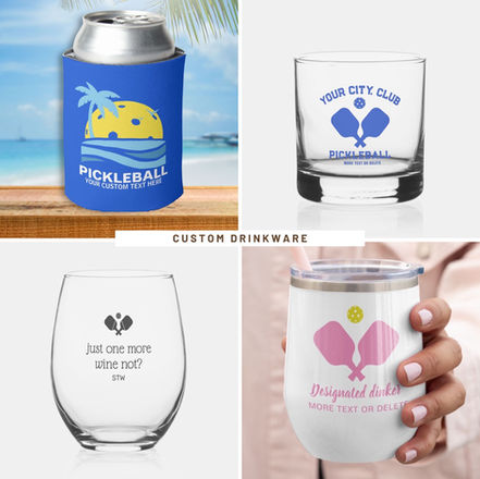 Pickleball Personalized Drinkware Collection