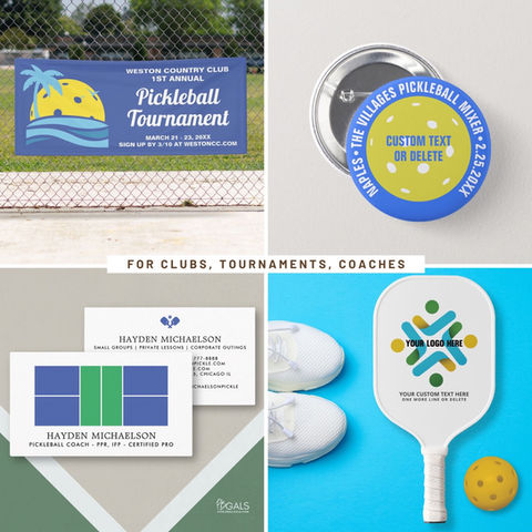 Personalized pickleball club coach home court supplies