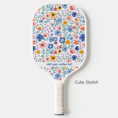 Custom Pickleball Paddle, cute stylish floral design