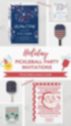 Pickleball Party Invitations, Christmas Holidays and 4th of July