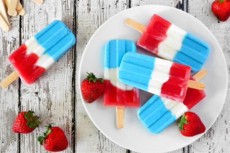 4th of July Pickleball Party, red white blue popsicles