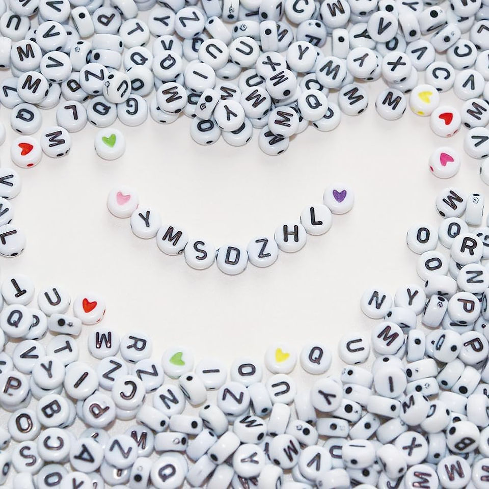 Letter Beads for Pickleball Christmas Tree ornaments