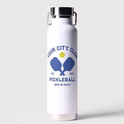 Personalized Pickleball Water Bottle Crossed Pickleball Paddles