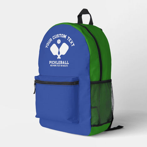 Personalized Blue Green Pickleball Backpack