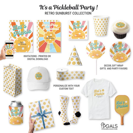 Pickleball Party Collection - Retro Sunburst