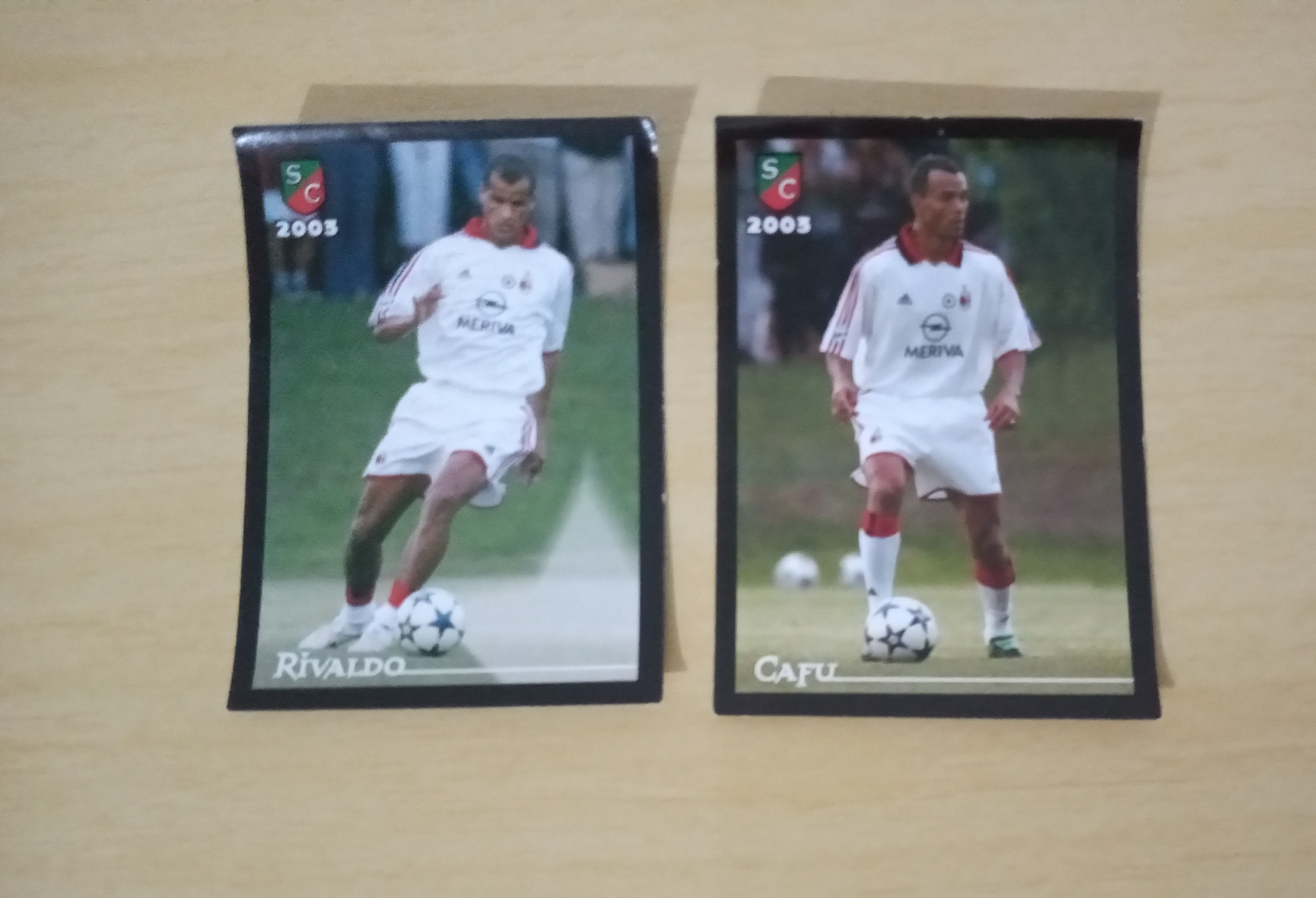 Lote de Figurinhas Supercraques 2003 Rivaldo e Cafú