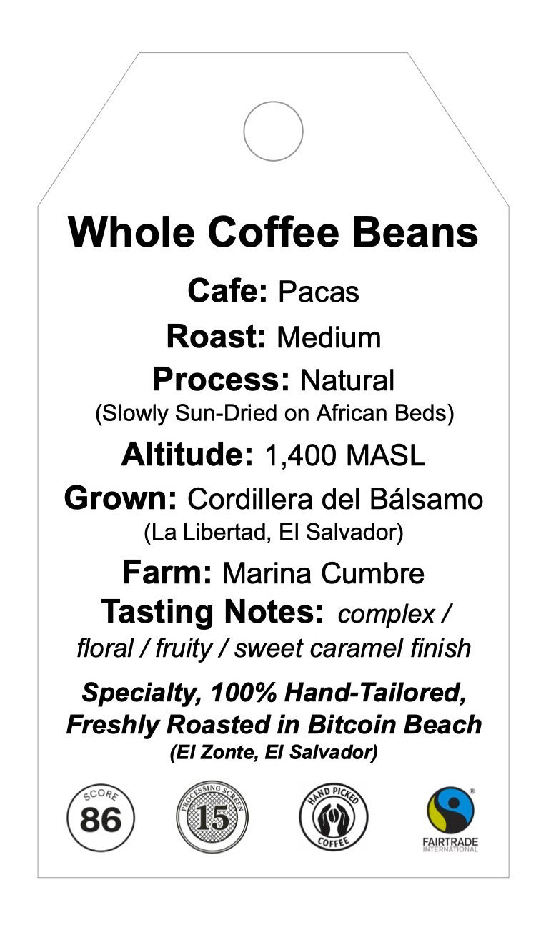 Thumbnail: 10 oz. PACAS NATURAL Whole Coffee Beans- Specialty Grade 