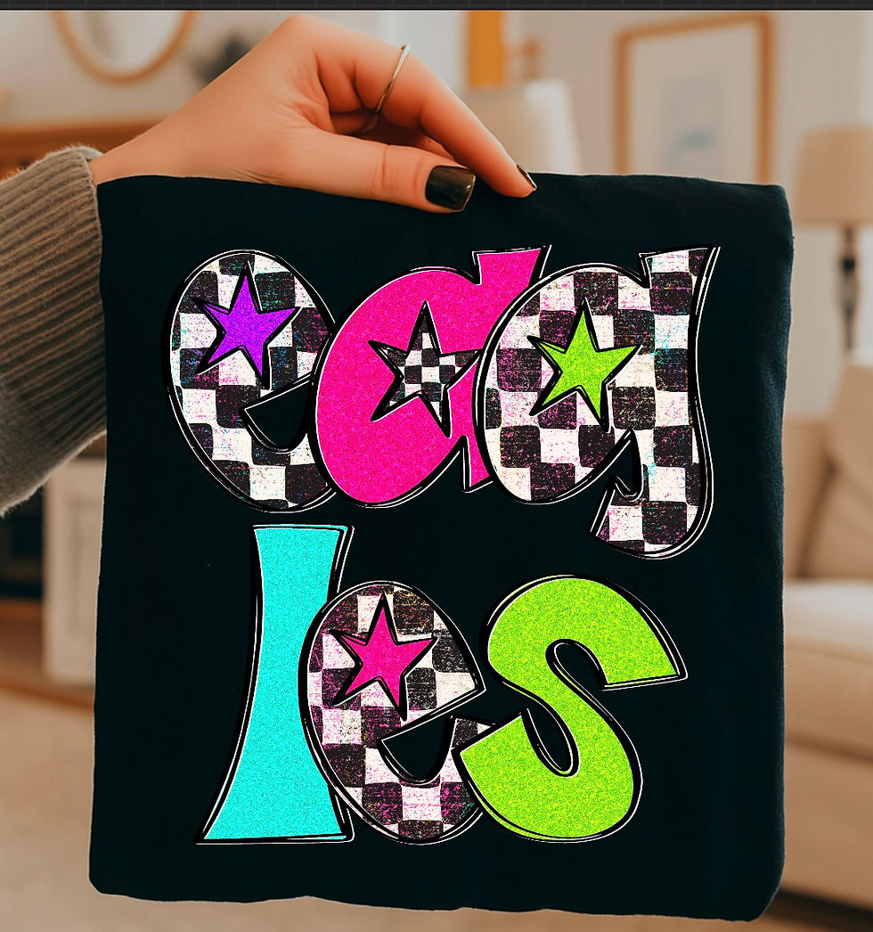 Thumbnail: Neon checkered mascots 