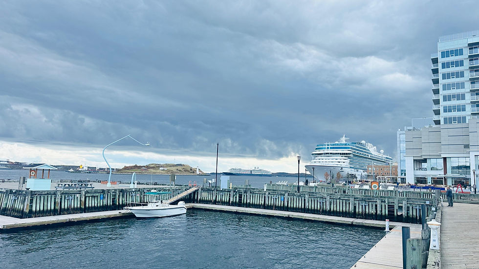 Eye-level view of a charming Halifax waterfront with boats docked