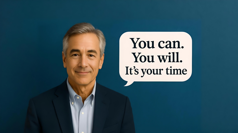 Hombre apuesto invitando a estudiar inglés