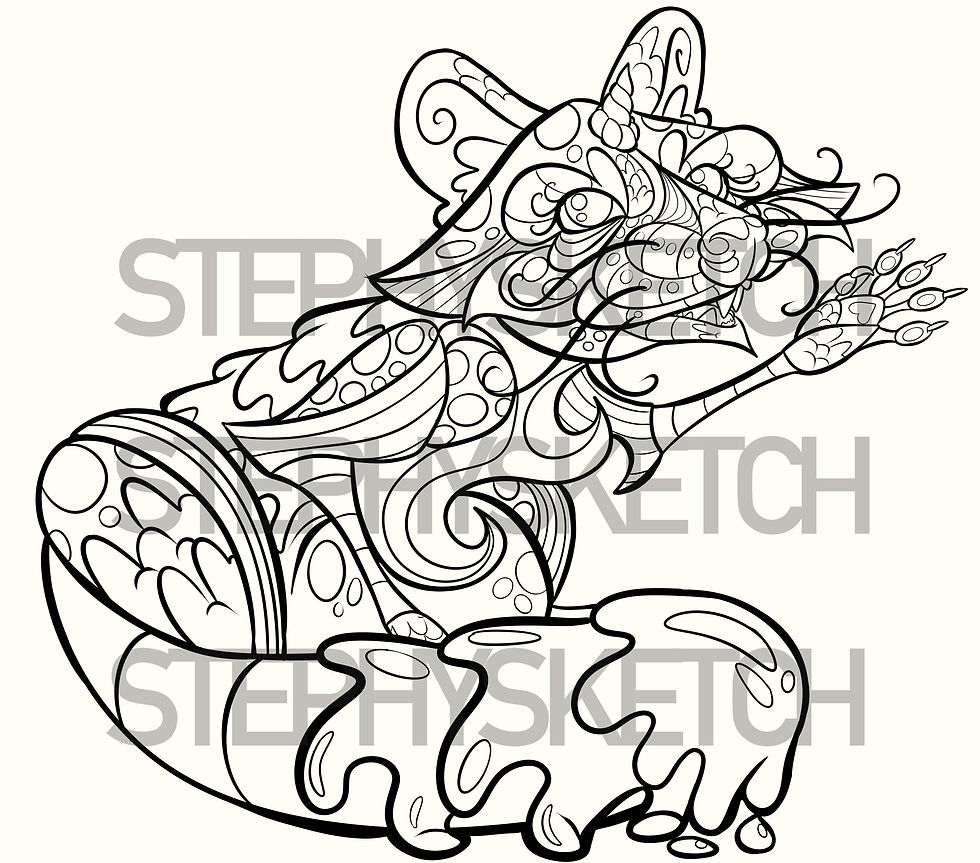 Coonicorn - Coloring Page