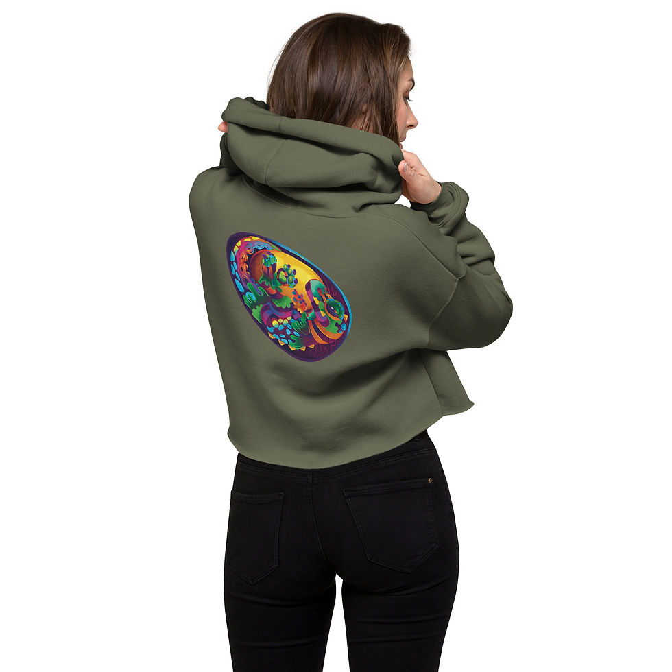 Thumbnail: STEPHYSKETCH Crop Hoodie - DINO EGG