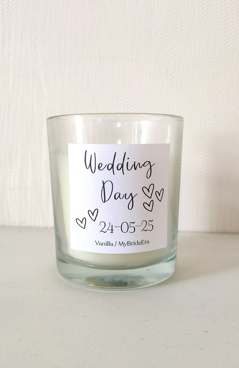 wedding day candle personalised date 