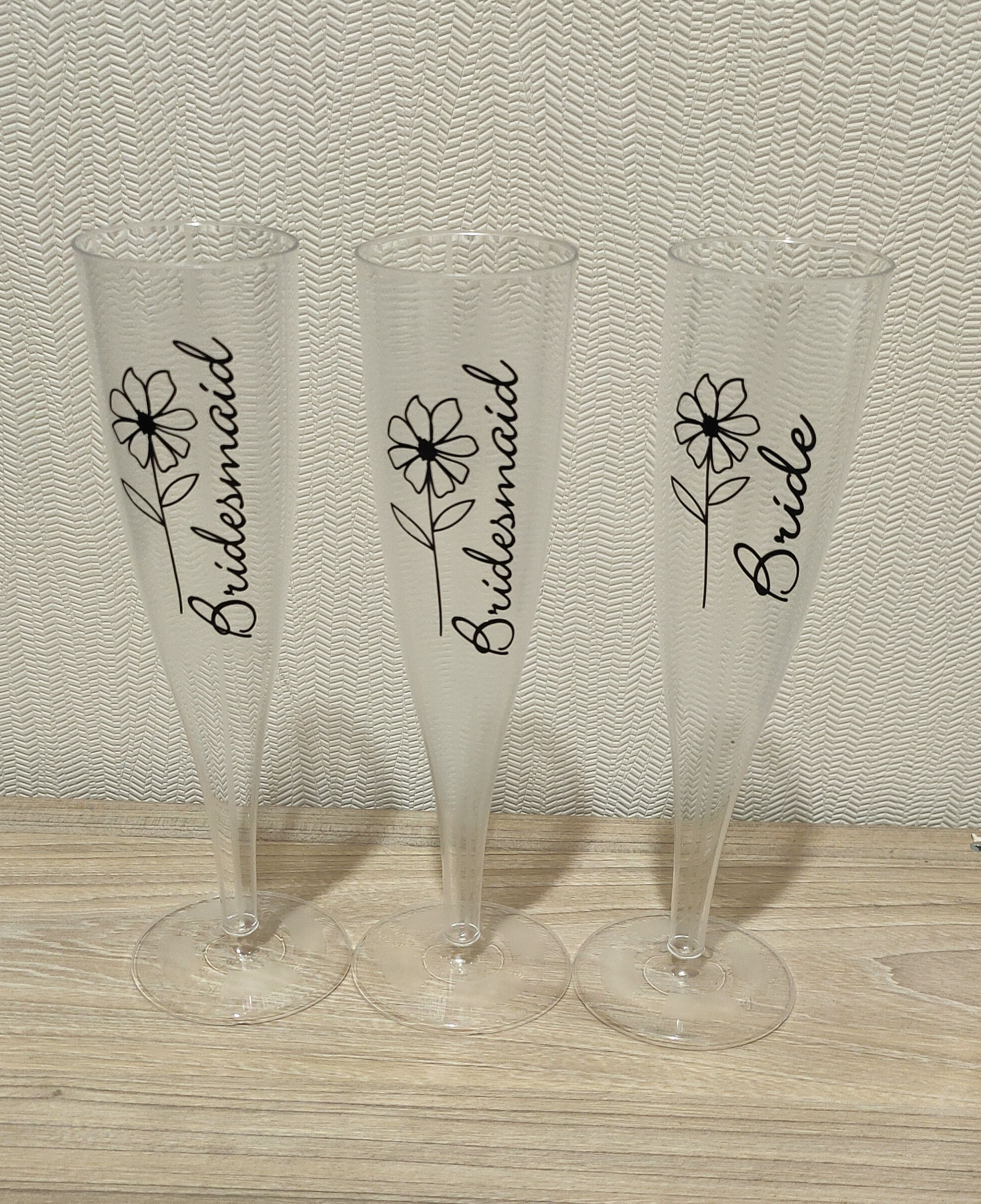 floral wedding flute set 