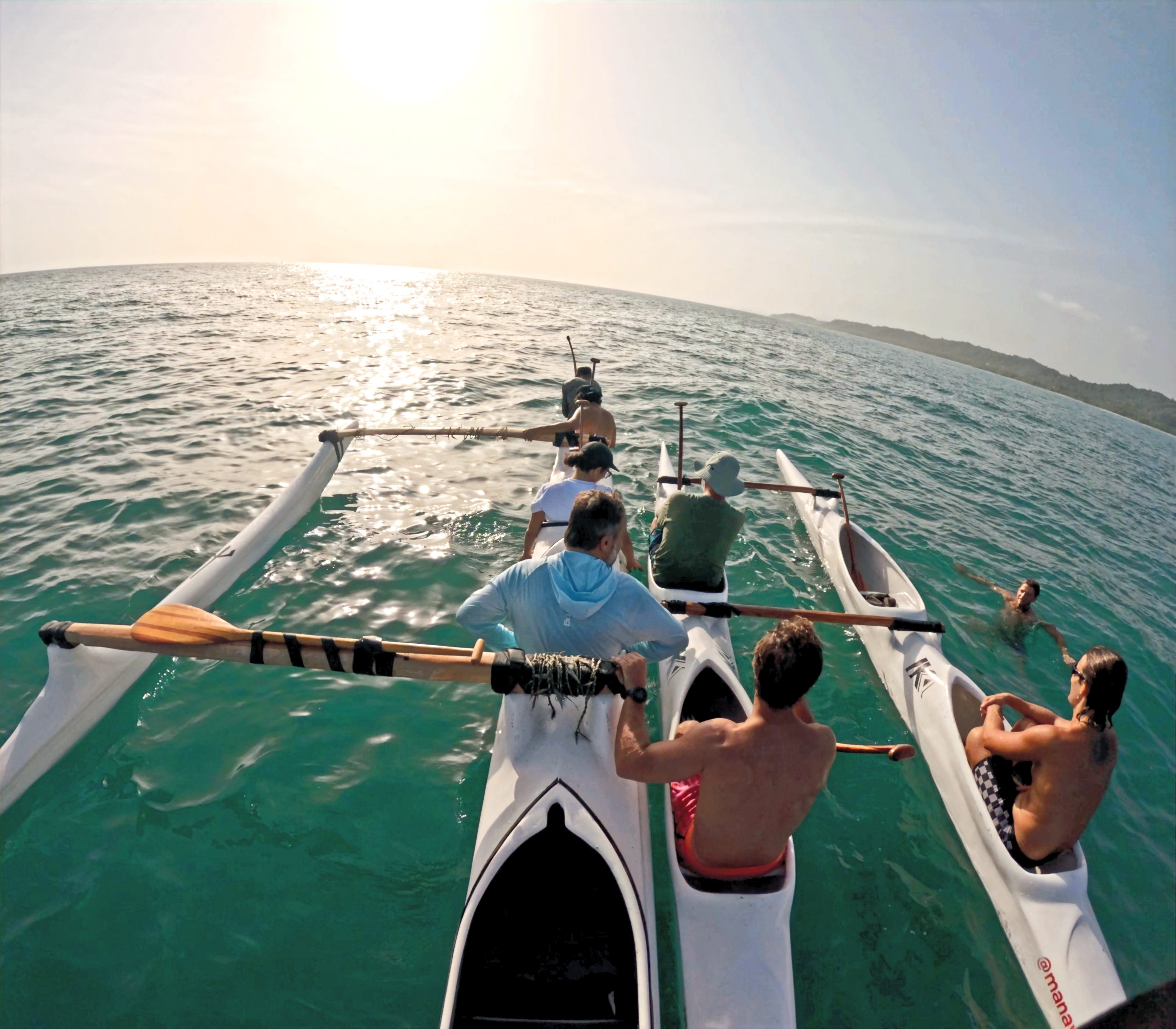 Guests paddling with Mana Va'a