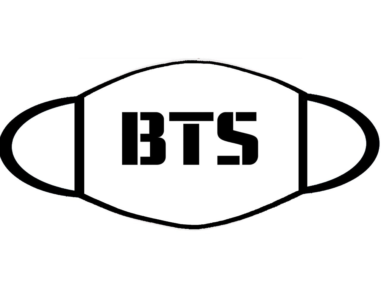 BTS NEGRO FONDO BLANCO