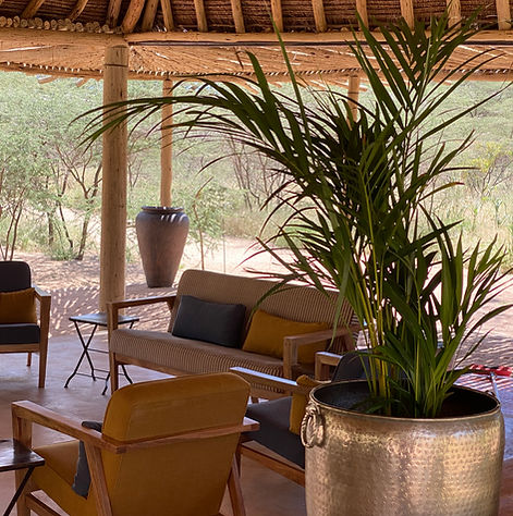 Natural materials and tribal-inspired décor in the interior of Koros Camp