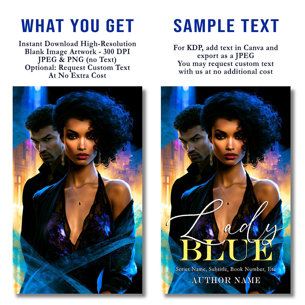 Thumbnail: Beautiful Black Woman Premade Book Cover: Femme Fatale, Romantic Suspense Cover