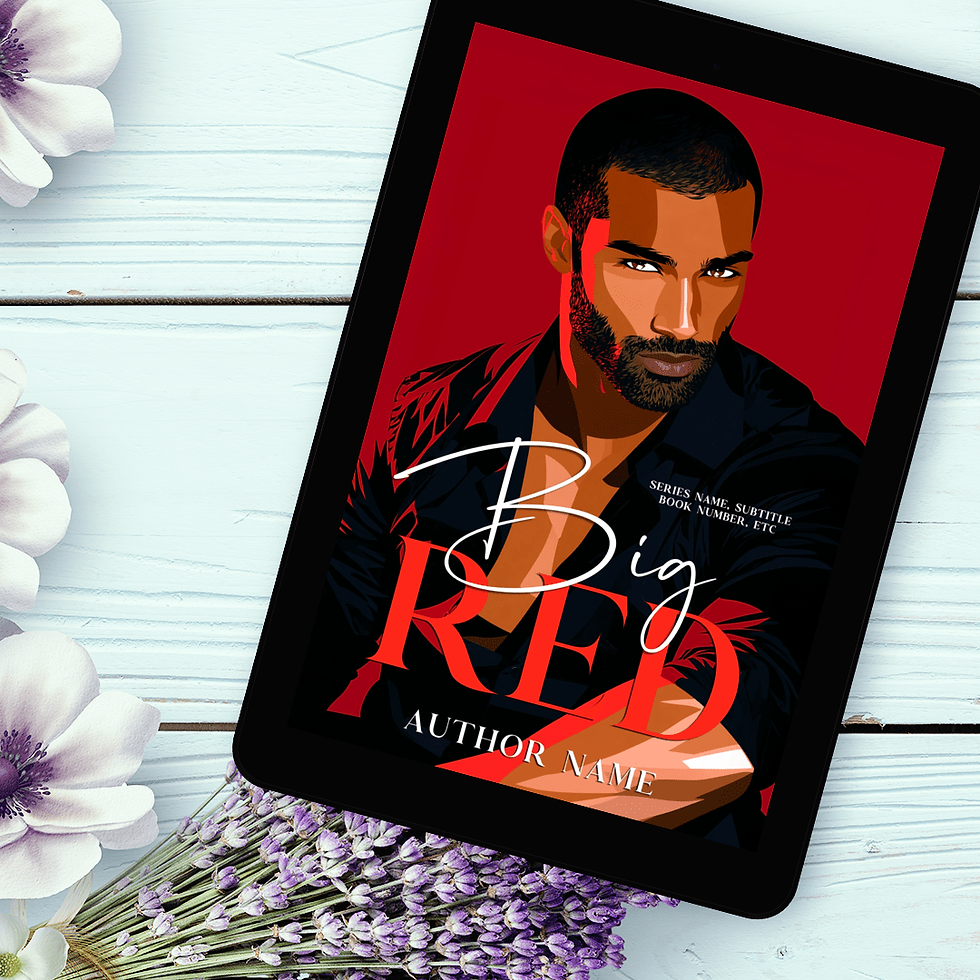 Thumbnail: Red Book Cover Premade: Sweet And Spicy Handsome Black Man Diverse Character