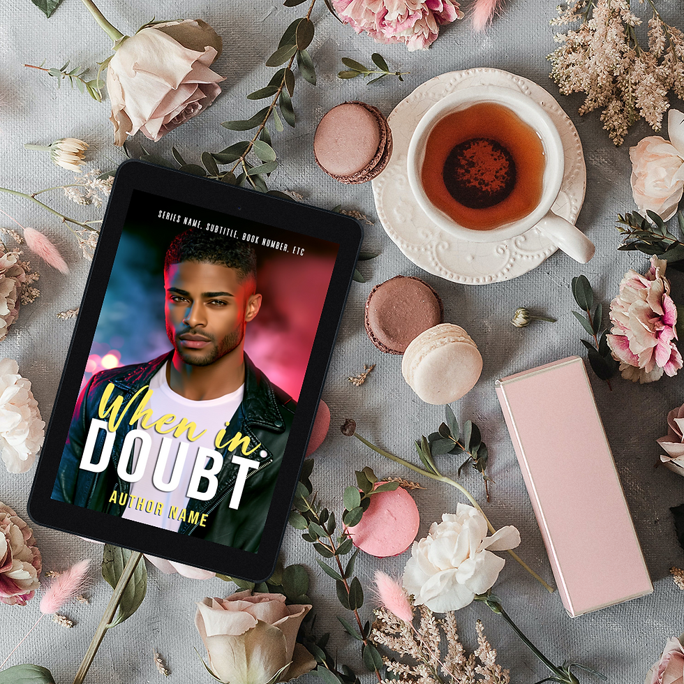 Thumbnail: Premade Book Cover Black Romance: Handsome Black Man Digital Art, BIPOC Man 