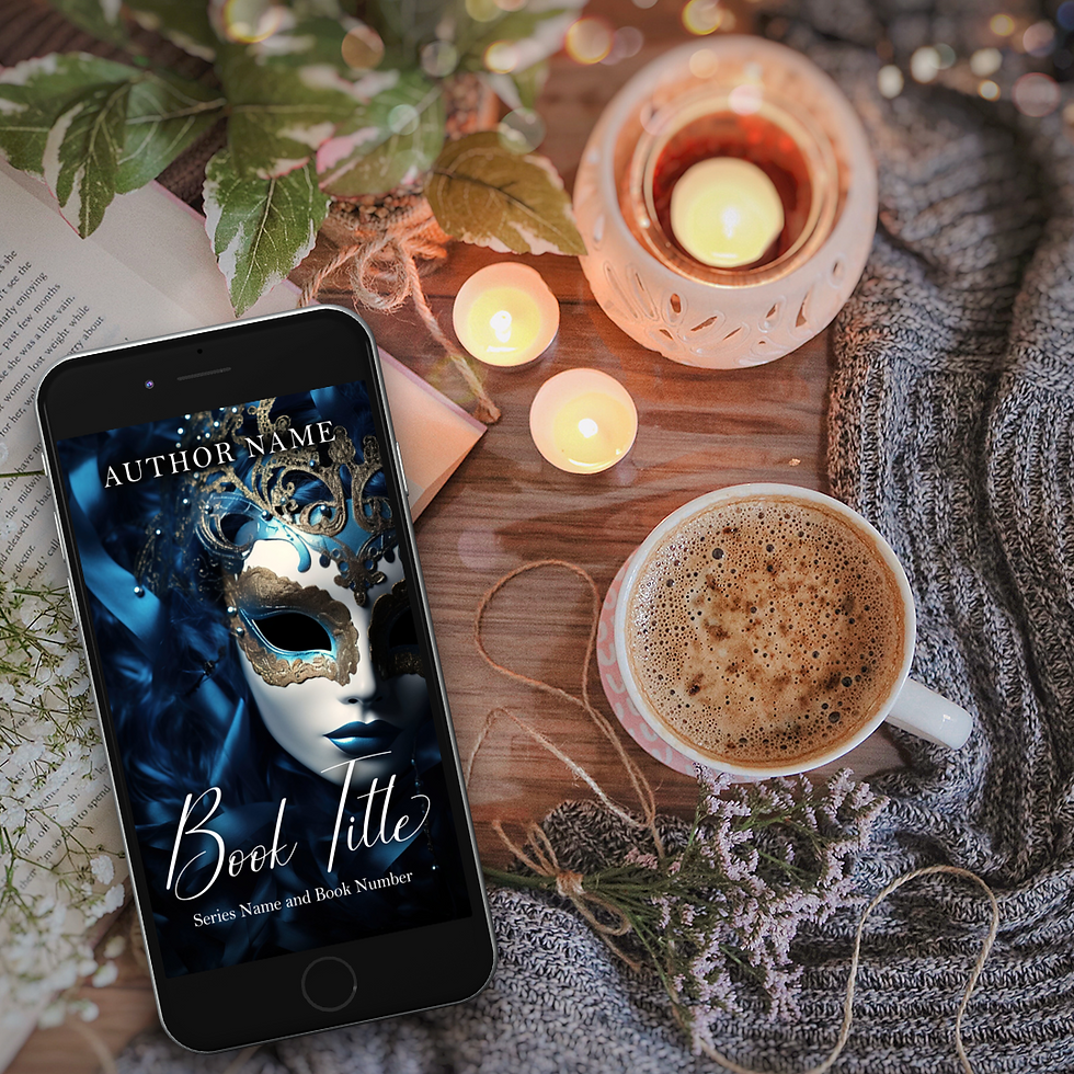 Thumbnail: Blue Masquerade Premade Book Cover Paranormal Murder Mystery