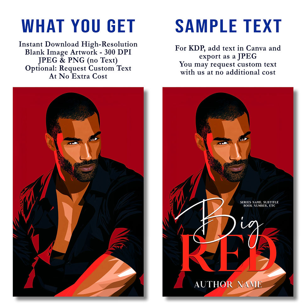 Thumbnail: Red Book Cover Premade: Sweet And Spicy Handsome Black Man Diverse Character