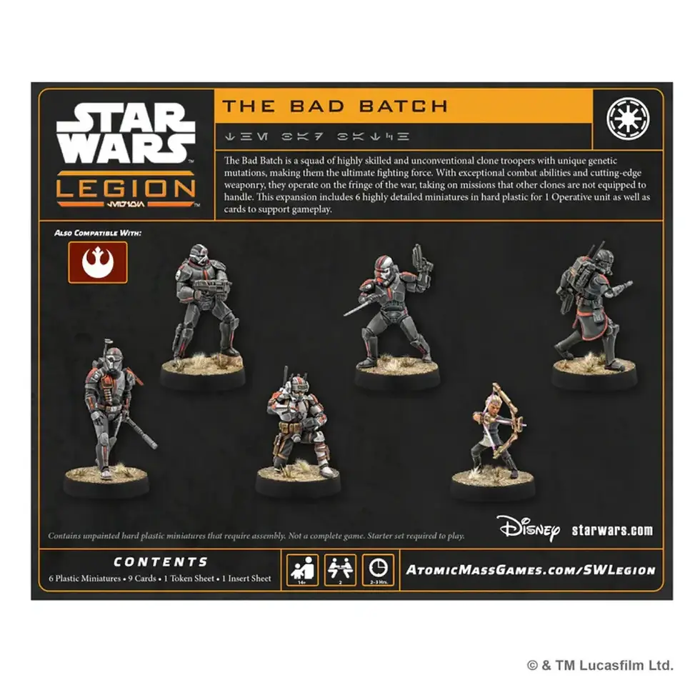 Star Wars: Legion - Bad Batch Expansion Back Cover