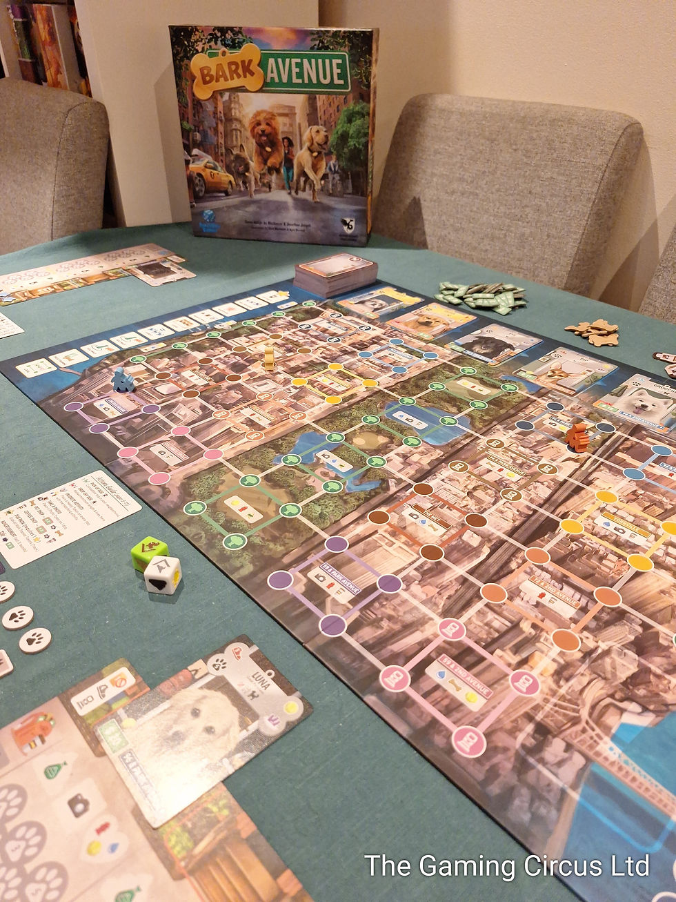 Bark Avenue Board Game set up
